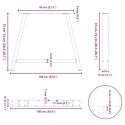 VidaXL Nogi do stołu jadalnego w kształcie litery A 2 szt. 100x(72-73) cm Stal