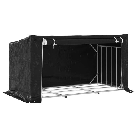 STOJAK NA DREWNO OPAŁOWE Z DRUTEM STALOWYM 200,5X100,5X110,5CM
