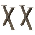 VidaXL Nogi do stolika kawowego w kształcie litery X 2 szt. Naturalna stal 60x(42-43) cm Stal