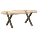 VidaXL Nogi do stolika kawowego w kształcie litery X 2 szt. Naturalna stal 60x(42-43) cm Stal