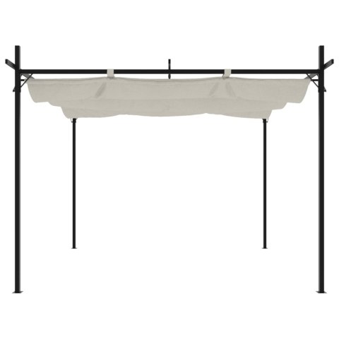 VidaXL Pergola ze zwijanym dachem, kremowa, 295x292x230 cm