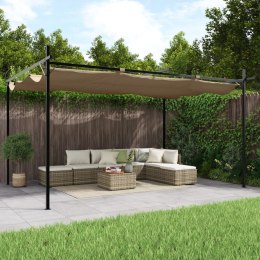 PERGOLA OGRODOWA ZE ZWIJANYM DACHEM TAUPE 395X292X230CM