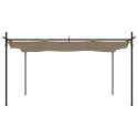 PERGOLA OGRODOWA ZE ZWIJANYM DACHEM TAUPE 395X292X230CM