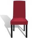VidaXL Elastyczne pokrowce na krzesła, bordowe, 6 sztuk