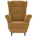 VidaXL Fotel uszak z podnóżkiem, brązowy, tapicerowany aksamitem