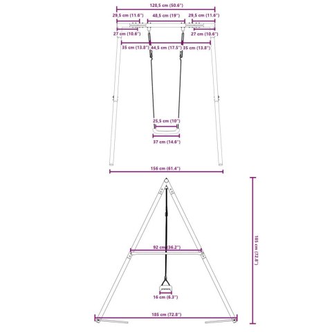 VidaXL Huśtawka ogrodowa z akcesoriami