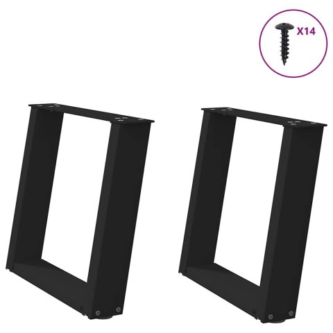 VidaXL Nogi do stolika kawowego w kształcie litery U 2 szt. Czarne 50x(42-43) cm Stal
