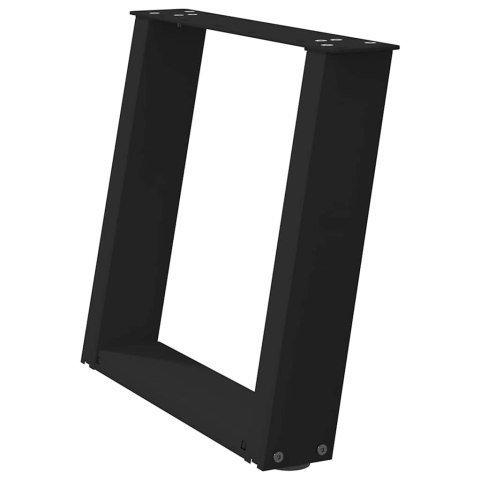 VidaXL Nogi do stolika kawowego w kształcie litery U 2 szt. Czarne 50x(42-43) cm Stal