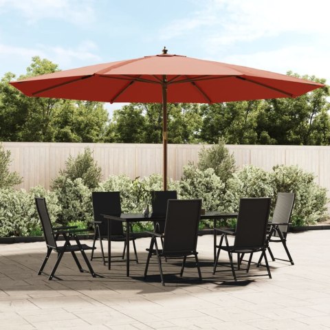PARASOL OGRODOWY NA DREWNIANYM SŁUPKU TERAKOTOWY 400X273CM