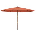 PARASOL OGRODOWY NA DREWNIANYM SŁUPKU TERAKOTOWY 400X273CM