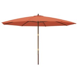 PARASOL OGRODOWY NA DREWNIANYM SŁUPKU TERAKOTOWY 400X273CM