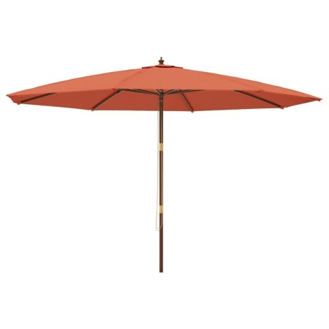 PARASOL OGRODOWY NA DREWNIANYM SŁUPKU TERAKOTOWY 400X273CM