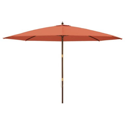 PARASOL OGRODOWY NA DREWNIANYM SŁUPKU TERAKOTOWY 400X273CM