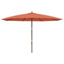 PARASOL OGRODOWY NA DREWNIANYM SŁUPKU TERAKOTOWY 400X273CM