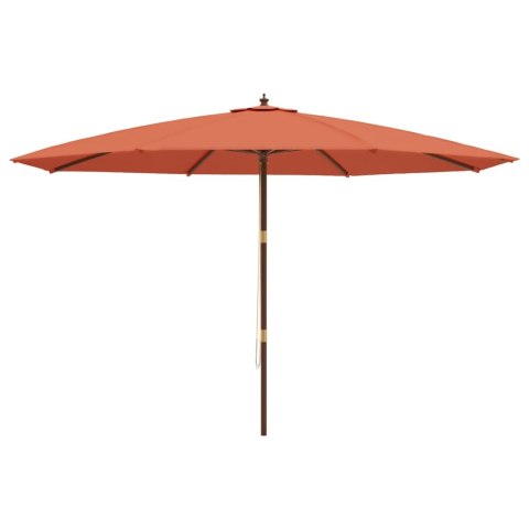 PARASOL OGRODOWY NA DREWNIANYM SŁUPKU TERAKOTOWY 400X273CM