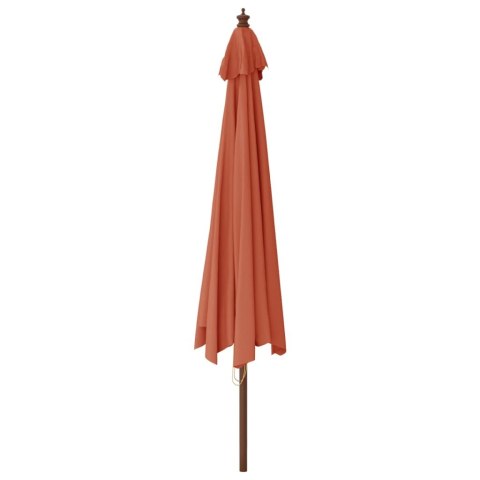 PARASOL OGRODOWY NA DREWNIANYM SŁUPKU TERAKOTOWY 400X273CM