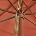 PARASOL OGRODOWY NA DREWNIANYM SŁUPKU TERAKOTOWY 400X273CM