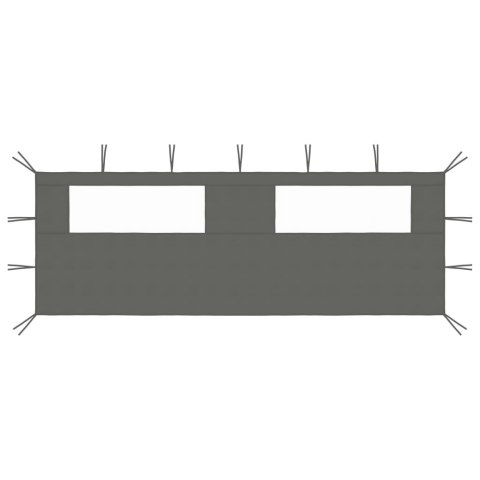 VidaXL Ścianka z oknami do altany, 6x2 m, antracytowa