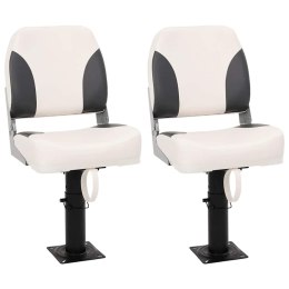 VidaXL Składane siedziska do łodzi, 2 zestaw, z niskim oparciem