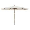 VidaXL Parasol ogrodowy na drewnianym słupku, piaskowy, 400x273 cm