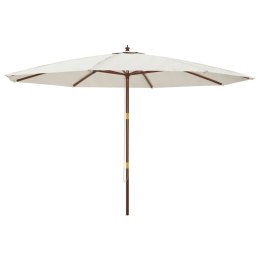 VidaXL Parasol ogrodowy na drewnianym słupku, piaskowy, 400x273 cm