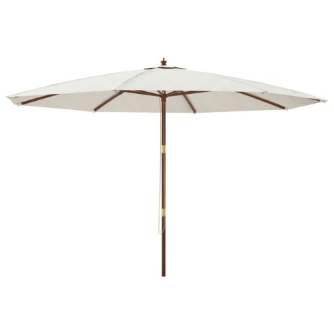 VidaXL Parasol ogrodowy na drewnianym słupku, piaskowy, 400x273 cm