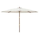 VidaXL Parasol ogrodowy na drewnianym słupku, piaskowy, 400x273 cm