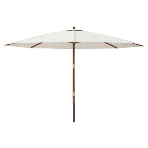 VidaXL Parasol ogrodowy na drewnianym słupku, piaskowy, 400x273 cm