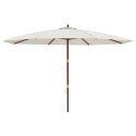 VidaXL Parasol ogrodowy na drewnianym słupku, piaskowy, 400x273 cm