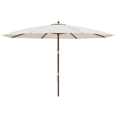VidaXL Parasol ogrodowy na drewnianym słupku, piaskowy, 400x273 cm