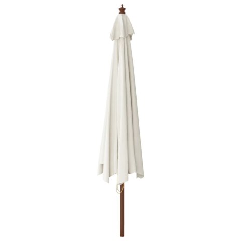 VidaXL Parasol ogrodowy na drewnianym słupku, piaskowy, 400x273 cm