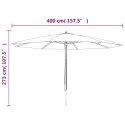 VidaXL Parasol ogrodowy na drewnianym słupku, piaskowy, 400x273 cm