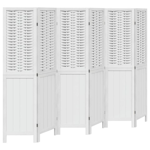 PARAWAN POKOJOWY 6-PANELOWY BIAŁY LITE DREWNO PAULOWNI