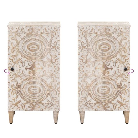 BUFET Z PRZECHOWYWANIEM BIAŁY 40X33,5X75CM DREWNO Z MANGO