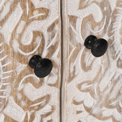 BIAŁY BUFET Z DREWNA MANGO KREDENS NOWOCZESNY KOMODA 60X33,5X75CM LOFT STYL