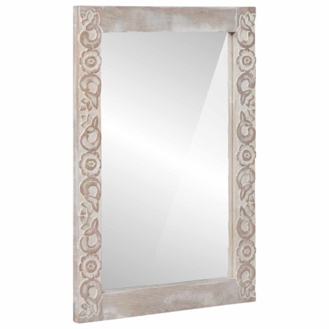 LUSTRO ŁAZIENKOWE Z LUSTREM BIAŁY 50X70X3CM DREWNO Z MANGO