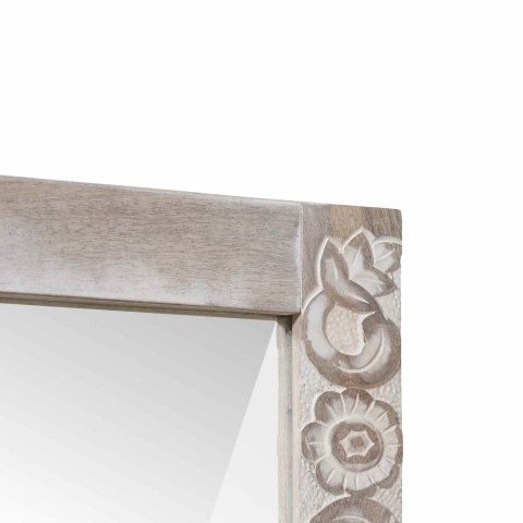 LUSTRO ŁAZIENKOWE Z LUSTREM BIAŁY 50X70X3CM DREWNO Z MANGO