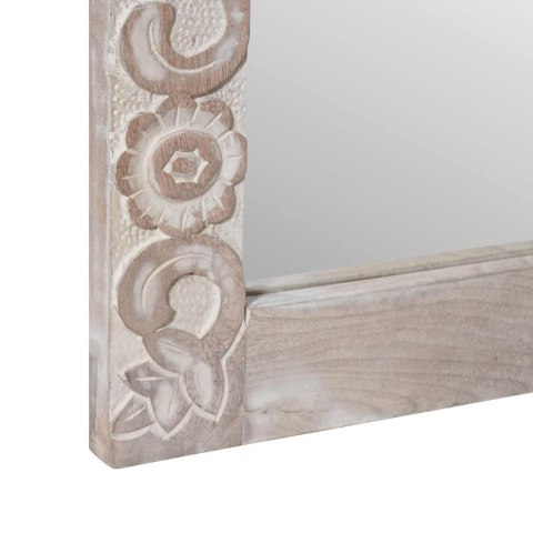 LUSTRO ŁAZIENKOWE Z LUSTREM BIAŁY 50X70X3CM DREWNO Z MANGO