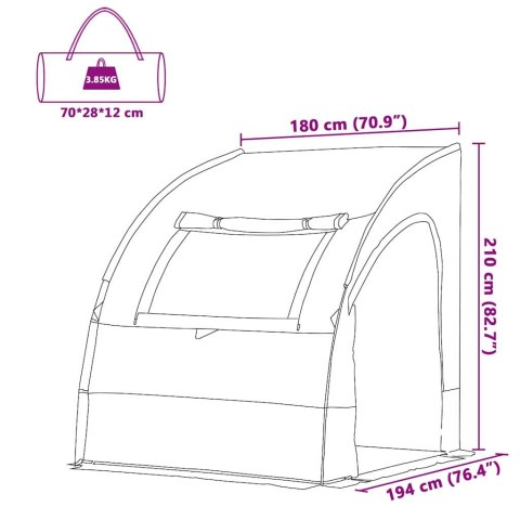 NAMIOT NA TYLNĄ KLAPĘ KAMPERA PRZYCZEPY KEMPINGOWEJ 194X180X210CM TAFTA