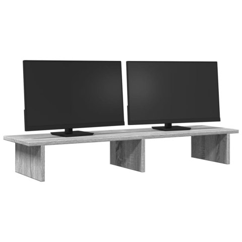 PODSTAWKA POD MONITOR PODWÓJNA SZARY DĄB SONOMA 100X27X15CM