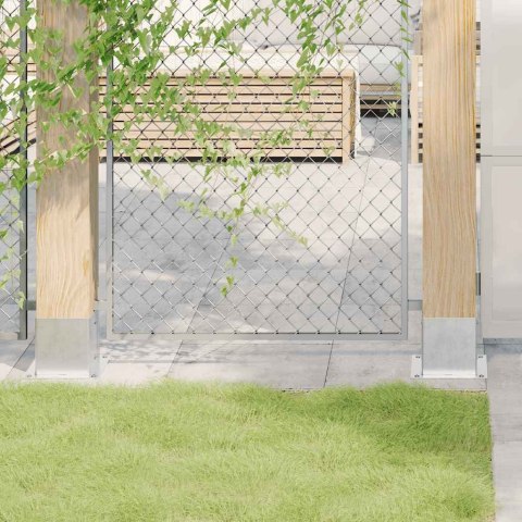 PODSTAWY SŁUPKÓW KWADRATOWE 4 SZT. SREBRNE STAL OCYNKOWANA