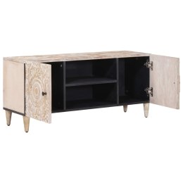 SZAFKA POD TELEWIZOR BIAŁY 105X33,5X46CM DREWNO Z MANGO