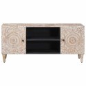 SZAFKA POD TELEWIZOR BIAŁY 105X33,5X46CM DREWNO Z MANGO