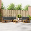VidaXL Zestaw sof na zewnątrz z poduszką 8 pcs Naturalny i Antracytowy