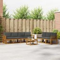 VidaXL Zestaw sof na zewnątrz z poduszką 8 pcs Naturalny i Antracytowy