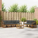 VidaXL Zestaw sof na zewnątrz z poduszką 8 pcs Naturalny i Antracytowy