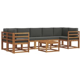 VidaXL Zestaw sof na zewnątrz z poduszką 8 pcs Naturalny i Antracytowy