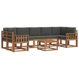 VidaXL Zestaw sof na zewnątrz z poduszką 8 pcs Naturalny i Antracytowy