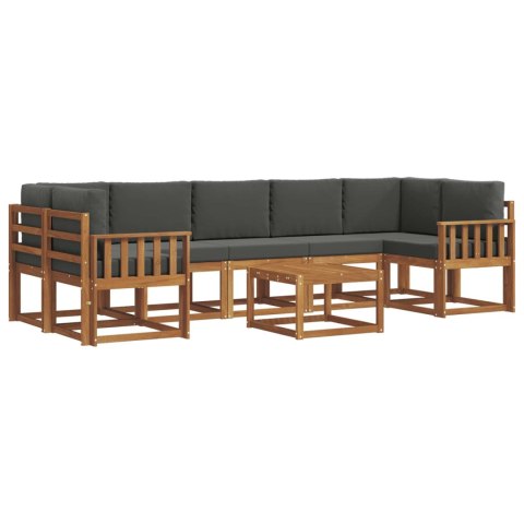 VidaXL Zestaw sof na zewnątrz z poduszką 8 pcs Naturalny i Antracytowy