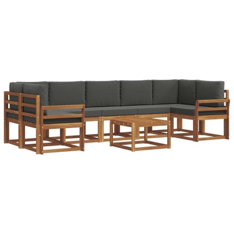 VidaXL Zestaw sof na zewnątrz z poduszką 8 pcs Naturalny i Antracytowy